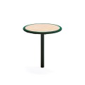 Table de bar d'extérieur Nordhavn, ronde, 70 cm, plateau en bois, pied en métal noir.