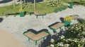 Nordhavn Straßenabfalleimer auf einem modernen Parkgelände.