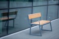 Amager 4 Seater Public Backrest Bench w/ Armrest outside modern building