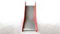 Metal HDPE slide module for platform 210 cm with red sides and grey sliding surface