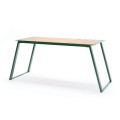 Nørrebro Outdoor Table 180 cm 6-8 Seats with green metal frame and wooden top