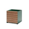 Nørrebro Outdoor Planter | 175 l with wood and green metal design