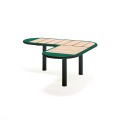 Banc Public Nordhavn Sans Dossier en forme de L, bois et métal, design moderne.