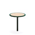 Tabouret d'extérieur Nordhavn de 30 cm avec plateau en bois et base métallique.