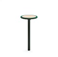 Nordhavn Outdoor Bar Table 110 cm with black metal frame and light wooden top.