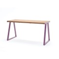 Amager Outdoor Table 150 cm 4-6 Seats with purple metal legs and wooden top