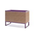 Jardinière d'extérieur Amager 325 l avec structure en bois à cadre violet.