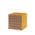 Nyboder Outdoor Planter | 175 l, yellow frame with wooden panels.