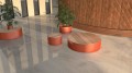 Valby Outdoor Tube Planter for Public Space with modern circular design.