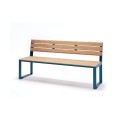 Frederiksberg 4 Seater Public Backrest Bench with wooden slats and metal frame