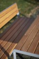 Frederiksberg Outdoor Table 150 cm 4-6 Seats, close-up of wooden tabletop and bench