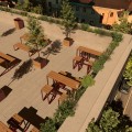Aménagement extérieur avec jardinières d'extérieur Frederiksberg de 85 l.