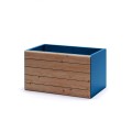 Frederiksberg Outdoor Planter | 130 l with blue frame and wooden slats.