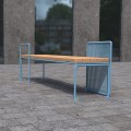 Østerbro 4 Seater Public Backless Bench with Armrest on modern plaza