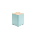 Kødbyen Outdoor Stool | 45 cm in pastel green with wooden seat.