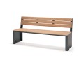 Indre By 4 Seater Public Backrest Bench with wooden slats and metal frame.