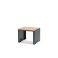 Indre By Outdoor Stool, modern minimalist design with a wooden seat and black metal frame.