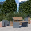 Indre By Bike Stand | 30 cm placed in an urban park setting with greenery and a bench nearby.