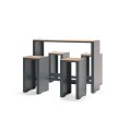 Indre By Bar Set: Table &amp; 4 Bar Stools in modern design.