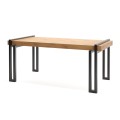 Table de jardin Vesterbro 180 cm en chêne avec pieds en métal, pour 6-8 personnes.