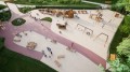 Esstisch Vesterbro Outdoor-Tisch 180 cm aus Eiche für 6-8 Personen auf Spielplatz.