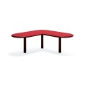 L-shaped Sydhavn Public Backless Bench with red seat.