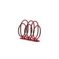 Support pour 3 vélos Sydhavn rouge en métal avec anneaux arrondis.