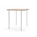 Table de Bar Extérieur Holmen pour 4 personnes avec plateau en bois et pieds métalliques.