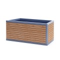 Großer, rechteckiger Christiania Outdoor Pflanzgefäß aus Holzpaneelen, 180 l.