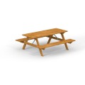 Holztisch- und Bankkombination für Kinder aus Holz.