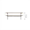 Banc et table en acier galvanisé de 71 cm de hauteur.