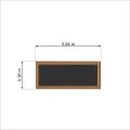 Wooden flowerpot II with measurements 0.84m x 0.36m.
