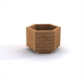 Hexagonal wooden flowerpot Wooden flowerpot III.