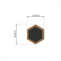 Pot de fleurs hexagonal en bois avec dimensions.