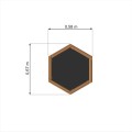 Hexagonal Wooden Flowerpot IV with dimensions 0.67m by 0.58m.