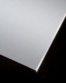 HPL PLATE SILVER thickness 6 mm (SAMPLE 50×50 MM) on black background.