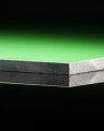 HPL PLATTE GRÜN Dicke 10 mm, Detailansicht der Kante.