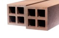 WPC PILLAR thickness 9 cm, length 580 cm four-square holes close-up.