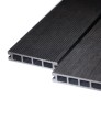 WPC Terrassendielen mit Hohlkammerprofil, Stärke 2,5 cm, Länge 290 cm, schwarz.