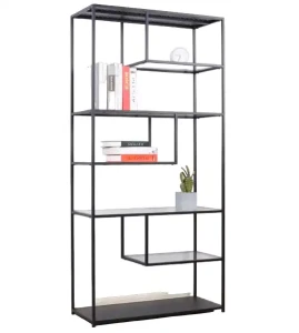 6-stufiges Bücherregal Regale Bücherregal kombiniert mit Metall- und Holzdisplayregalen für Schlafzimmer