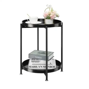 2-stufiger Couchtisch rund modern und einfach Seite für Wohnzimmer und Wohnkultur Anpassbares Design verfügbar