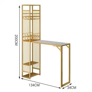 Luksusa mēbeles Metāla bāra lete Augsts marmora bāra galds bāram
