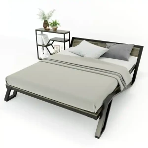 Aangepaste maat hardhouten metalen bedframe met hoofdbord en voeteneind klassiek en luxe