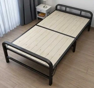 Cadre de lit pliant en métal pour appartement, auberge, hôpital, mobilier de maison peu encombrant le plus vendu