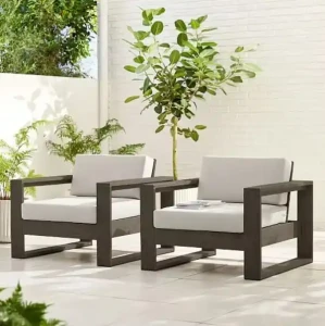 Neues Design Gartenmöbel Moderner Stil Schwarz Metallstuhl Hotelausstattung Metall Patio Set Outdoor
