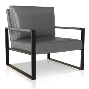 Chaise Moderne en Métal Noir au Cadre Industriel pour Salon et Salle à Manger