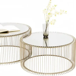 Table basse moderne de luxe en marbre avec cadre en métal pour décoration d'intérieur