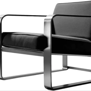 Chaises en métal noir au design moderne pour salle à manger