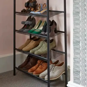 Étagère à Chaussures Portable Multi-Couche Gain de Place Design Simple Meuble en Métal pour Utilisation Intérieure dans Bureaux Appartements Salles à Manger