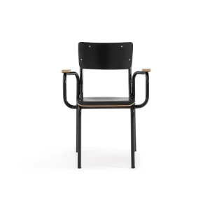 Chaises de salle à manger en bois avec cadre en métal moderne empilable pour restaurant et café